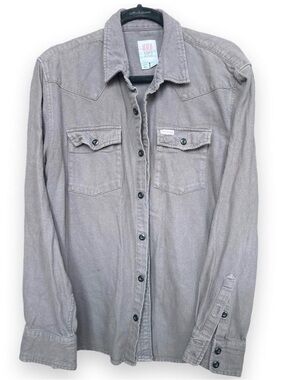 Topo Designs Men's Light Gray Button-Up Shirt Jacket
